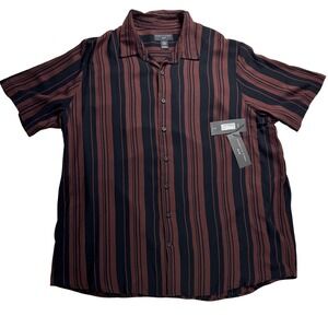 Shaquille O' Neal Mens 2XLT Cherry Stripe Woven Shirt button NWT